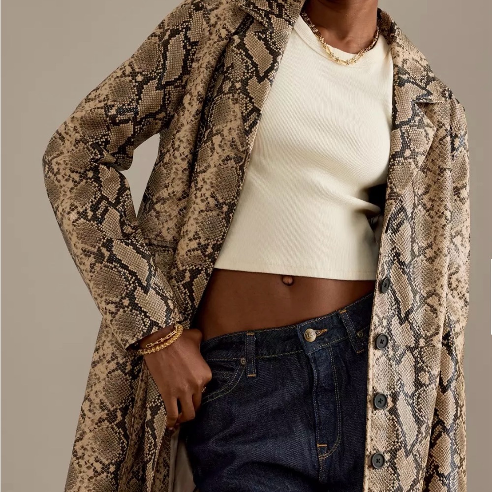 Anthropologie BLANKNYC PU Snake Print Jacket size. small NWOT